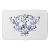 Blauer Barock Rokoko Mermaid Badematte (Vorderseite)