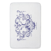 Blauer Barock Rokoko Mermaid Badematte (Vorderseite Vertikal)