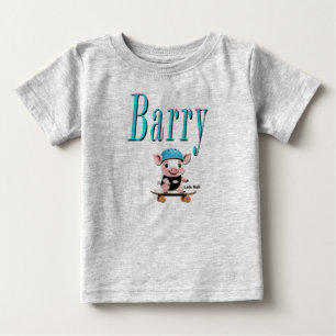 Blauer Barry-Name und Ferkel-Skateboarding, Baby T-shirt