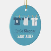 Blauer Baseball-Baby-Jungen-Kinderzimmer-Dekor Keramikornament (Rechts)
