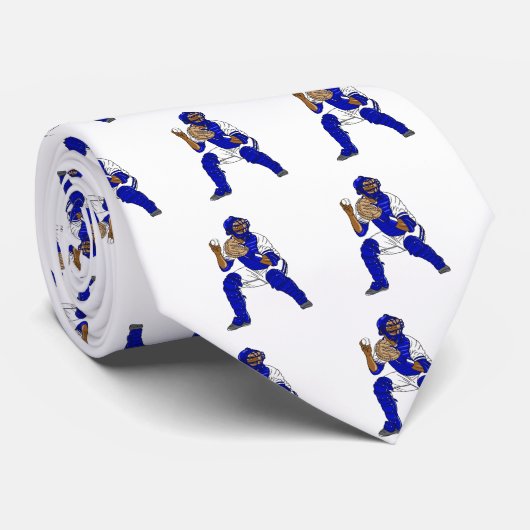 Blauer Baseballfänger Krawatte (Gerollt)