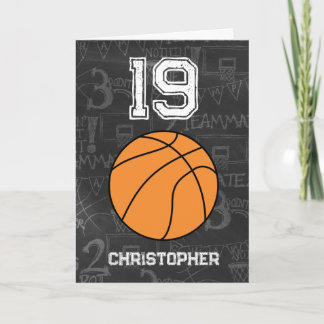 Blauer Basketball 19. Geburtstag Karte