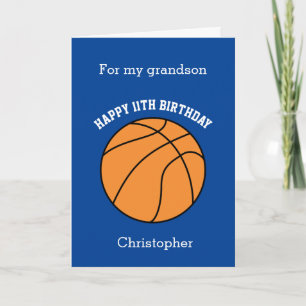 Blauer Basketball Alles Gute zum 11. Geburtstag En Karte