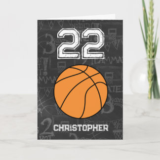 Blauer Basketball Froher 22. Geburtstag Karte
