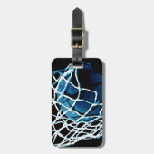 Blauer Basketball Gepäckanhänger (Vorderseite vertikal)