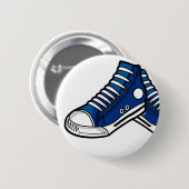 Blauer Basketball-Turnschuh-Knopf Button (Vorne & Hinten)