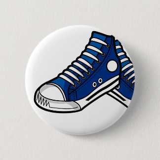 Blauer Basketball-Turnschuh-Knopf Button