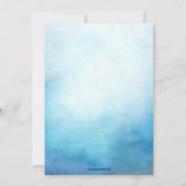 Blauer Bat Mitzvah Einladung, Wasserfarbe, Aquamar Einladung (Rückseite)