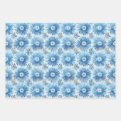 Blauer Batik Brautparty Geschenkpapier Set (Vorderseite 3)