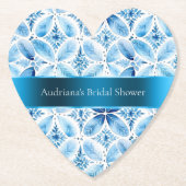 Blauer Batik Brautparty Untersetzer (Vorderseite)