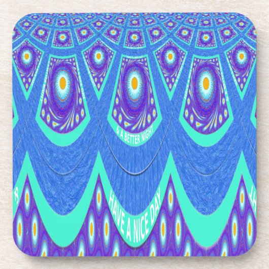 Blauer Batik Getränkeuntersetzer (Vorderseite)