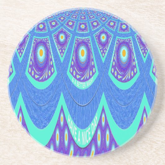 Blauer Batik Getränkeuntersetzer (Vorne)