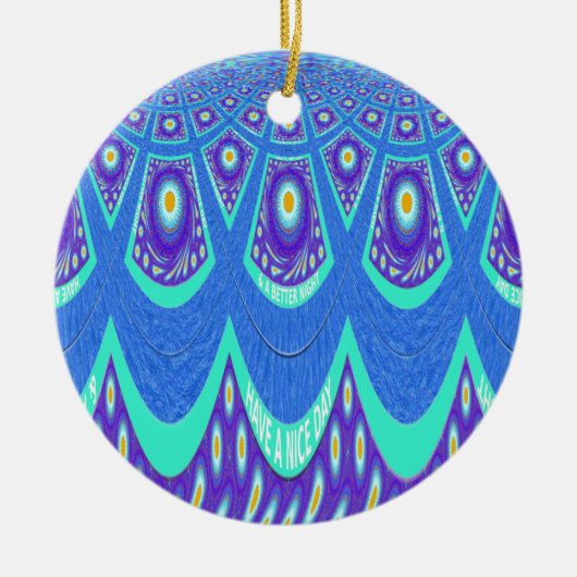 Blauer Batik Keramik Ornament (Vorne)