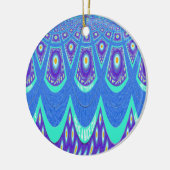 Blauer Batik Keramik Ornament (Links)