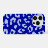 Blauer Batik-Leopard - Handyhülle iPhone Hülle (Rückseite (Horizontal))