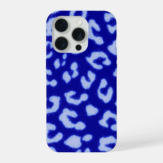 Blauer Batik-Leopard - Handyhülle iPhone Hülle (Rückseite)