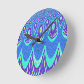 Blauer Batik Runde Wanduhr (Winkel)