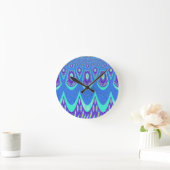 Blauer Batik Runde Wanduhr (Zuhause)