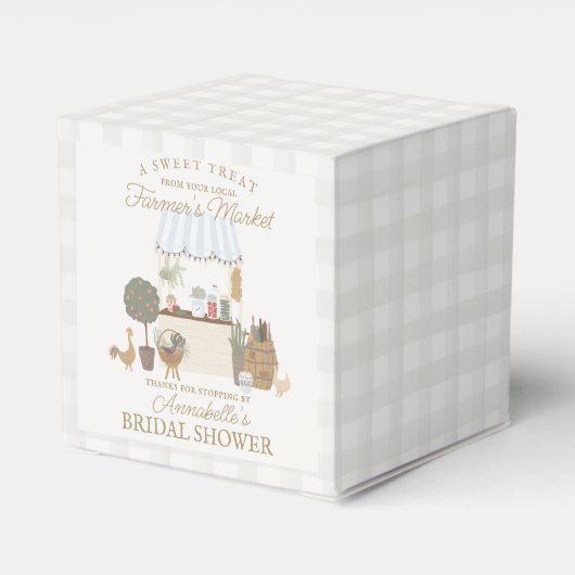 Blauer Bauer Marktplatz Frische Brautparty Geschenkschachtel (Rückseite)