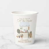 Blauer Bauer Marktplatz Frische Brautparty Pappbecher (Rückseite)