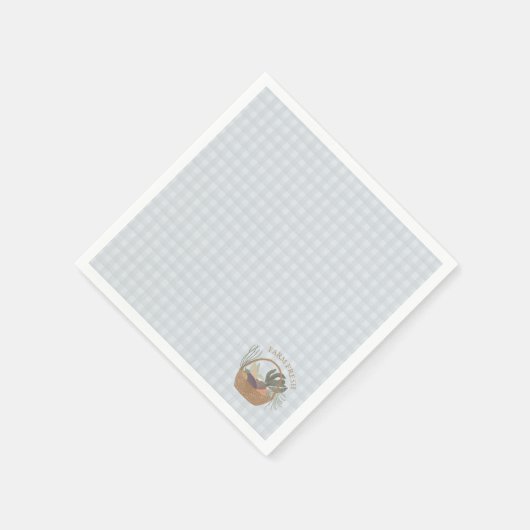 Blauer Bauer Marktwirtschaft Frisch Serviette (Ecke)