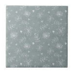 Blauer Bauernhof Einfaches Keramik Tile Fliese<br><div class="desc">Die Keramik Kachel ist in einem rustikalen Stil gehalten,  mit handgezeichneten weißen Blume und Blätter. 100% Kundenzufriedenheit mit "Zazzle" jeden Tag.</div>