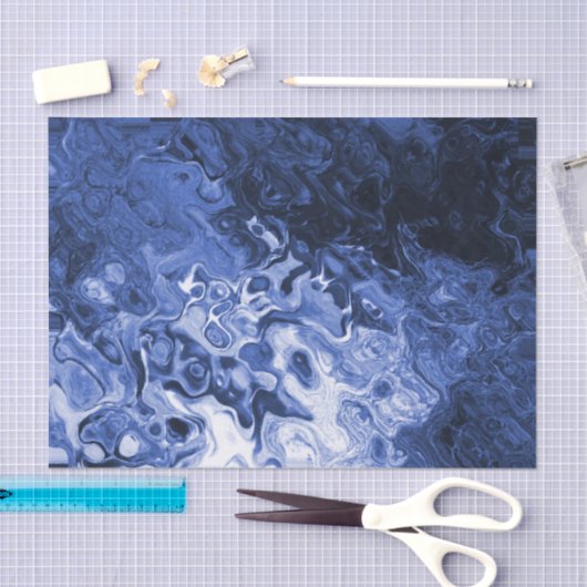 Blauer Baum-abstraktes Geschenk-Seidenpapier Seidenpapier (Handwerk)