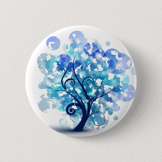 Blauer Baum Button (Vorderseite)