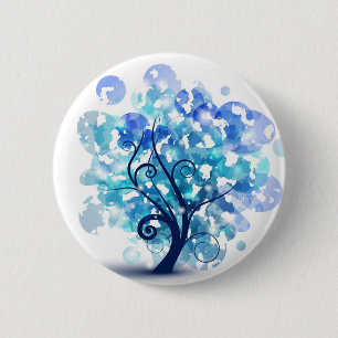 Blauer Baum Button