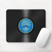 Blauer Baum der Leben-VinylRekordalbum-Grafik Mousepad (Mit Mouse)