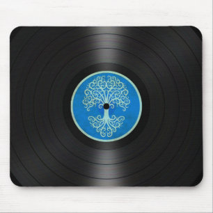 Blauer Baum der Leben-VinylRekordalbum-Grafik Mousepad