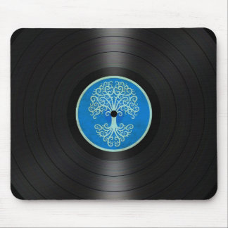 Blauer Baum der Leben-VinylRekordalbum-Grafik Mousepad