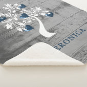 Blauer Baum des Herzens Personalisiert Sherpa Blan Sherpadecke (3/4)