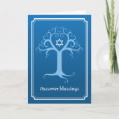 Blauer Baum des Lebens Passover Segen Karte (Vorderseite)