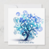 Blauer Baum Einladung (Vorderseite)