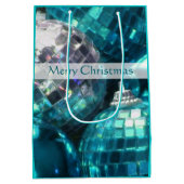 Blauer Baum Frohe Weihnachtsgeschenke Medium Mittlere Geschenktüte (Rückseite)