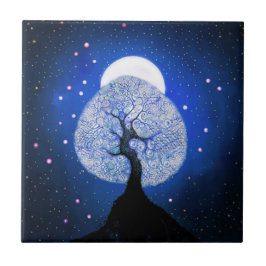 Blauer Baum Keramik Tile Fliese