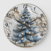 Blauer Baum mit Goldverzierungen. Große Wanduhr (Vorderseite)