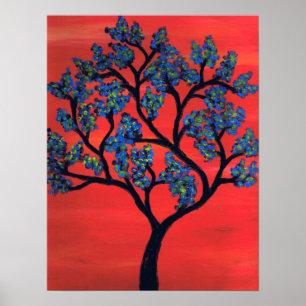 Blauer Baum Poster