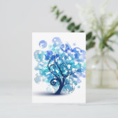 Blauer Baum Postkarte (Stehend Vorderseite)