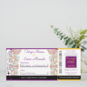 Blauer Baum / Snowf Boarding Pass Einladung Hochze (Stehend Vorderseite)