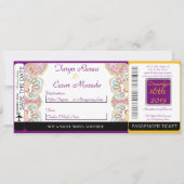 Blauer Baum / Snowf Boarding Pass Einladung Hochze (Vorderseite)