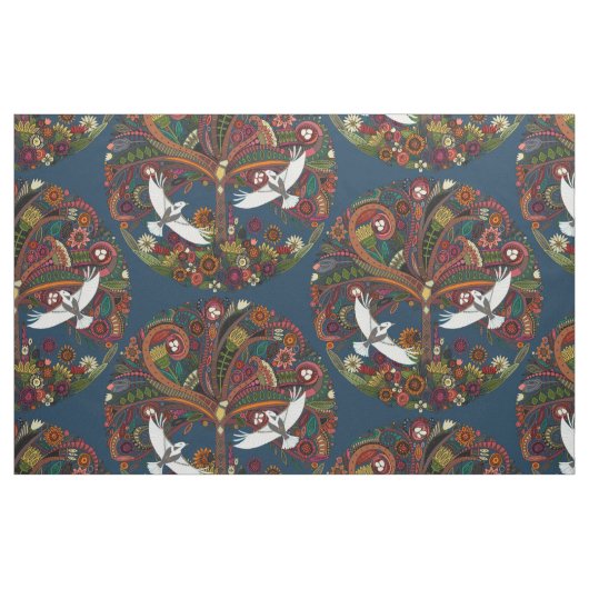 Blauer Baum Stoff (Fat Quarter (45,7 x 55,9 cm))