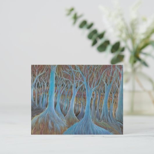 "Blauer Baum-Wald" Postkarte (Stehend Vorderseite)
