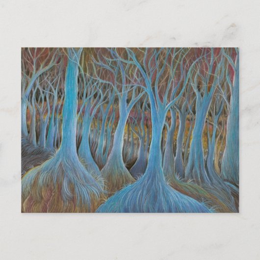 "Blauer Baum-Wald" Postkarte (Vorderseite)