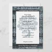 Blauer Baumbestand Poesie Hochzeit Einladung