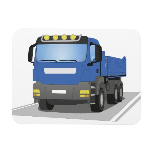 blauer Baustellen LKW Magnet (Horizontal)