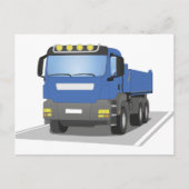 blauer Baustellen LKW Postkarte (Vorderseite)