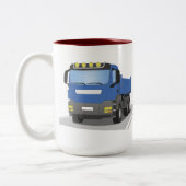 blauer Baustellen LKW Zweifarbige Tasse (Links)