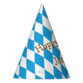 Blauer bayerischer Geburtstag personalisieren Partyhütchen (Links)